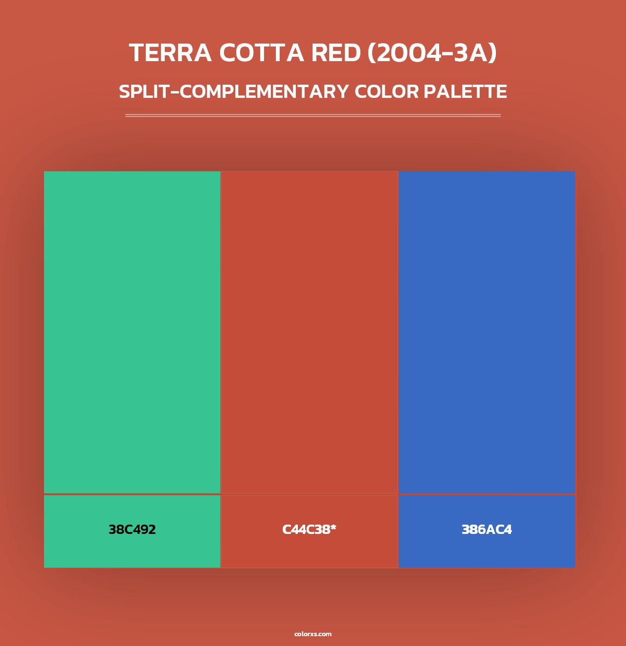 Terra Cotta Red (2004-3A) - Split-Complementary Color Palette