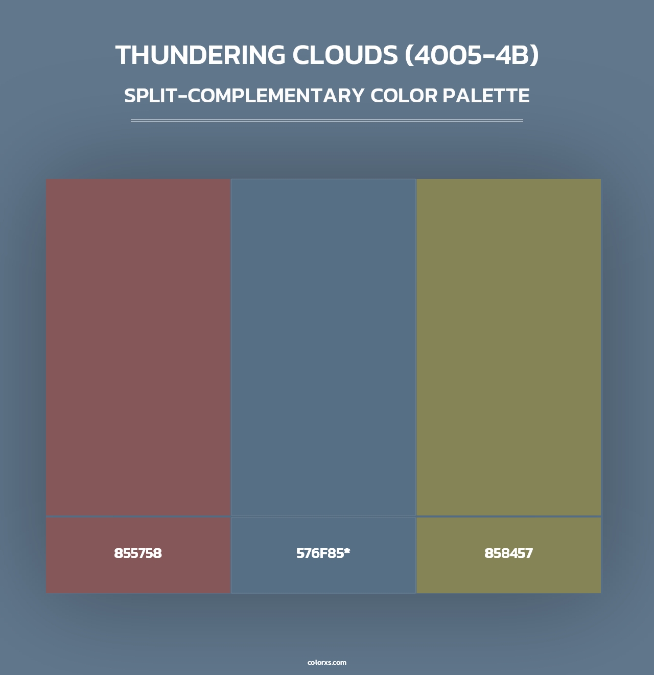 Thundering Clouds (4005-4B) - Split-Complementary Color Palette