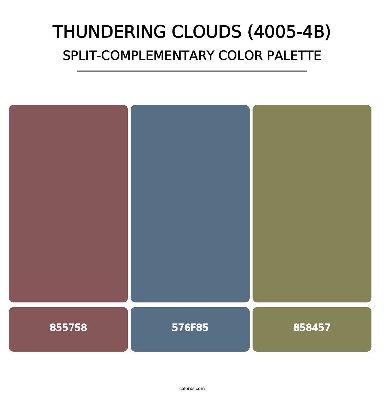 Thundering Clouds (4005-4B) - Split-Complementary Color Palette