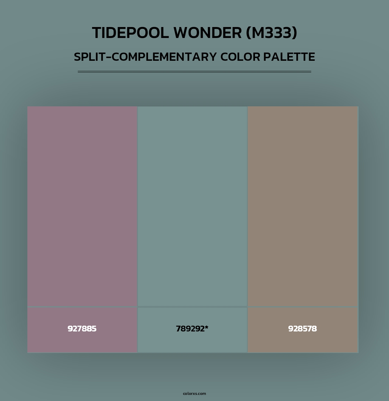 Tidepool Wonder (M333) - Split-Complementary Color Palette