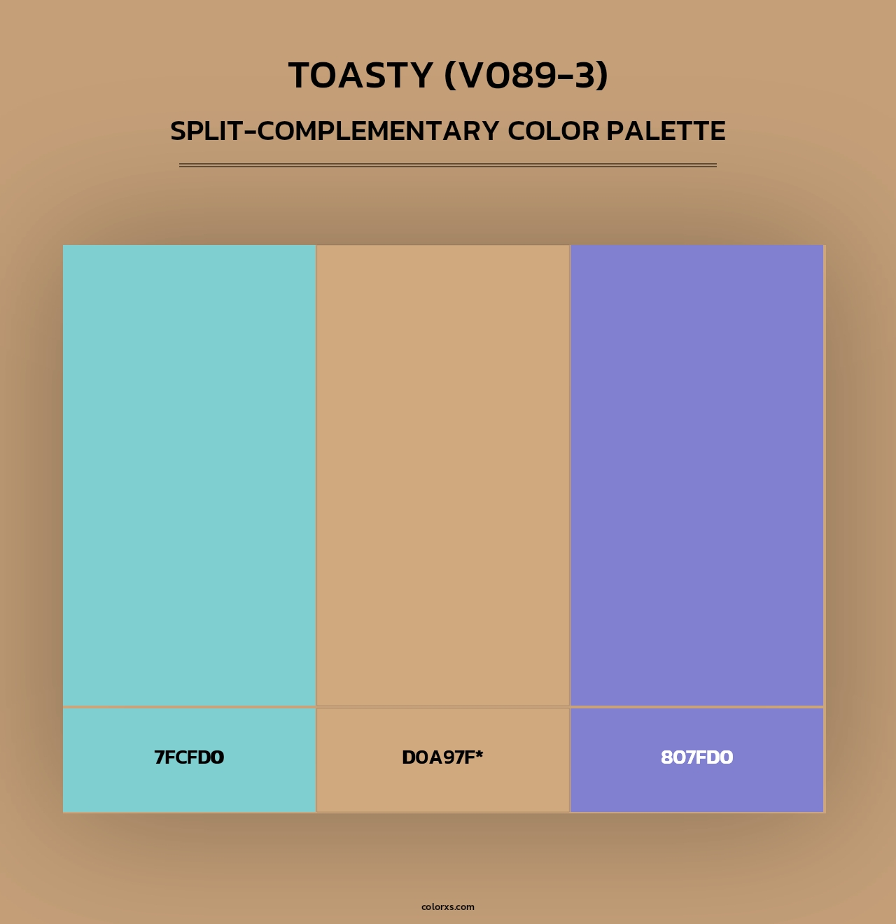 Toasty (V089-3) - Split-Complementary Color Palette