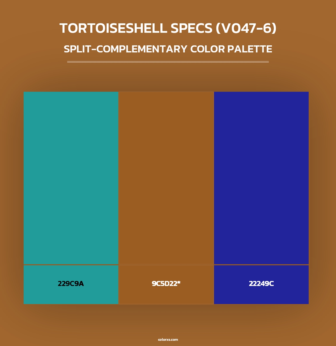 Tortoiseshell Specs (V047-6) - Split-Complementary Color Palette
