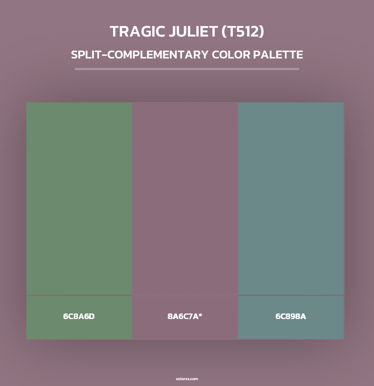 Tragic Juliet (T512) - Split-Complementary Color Palette