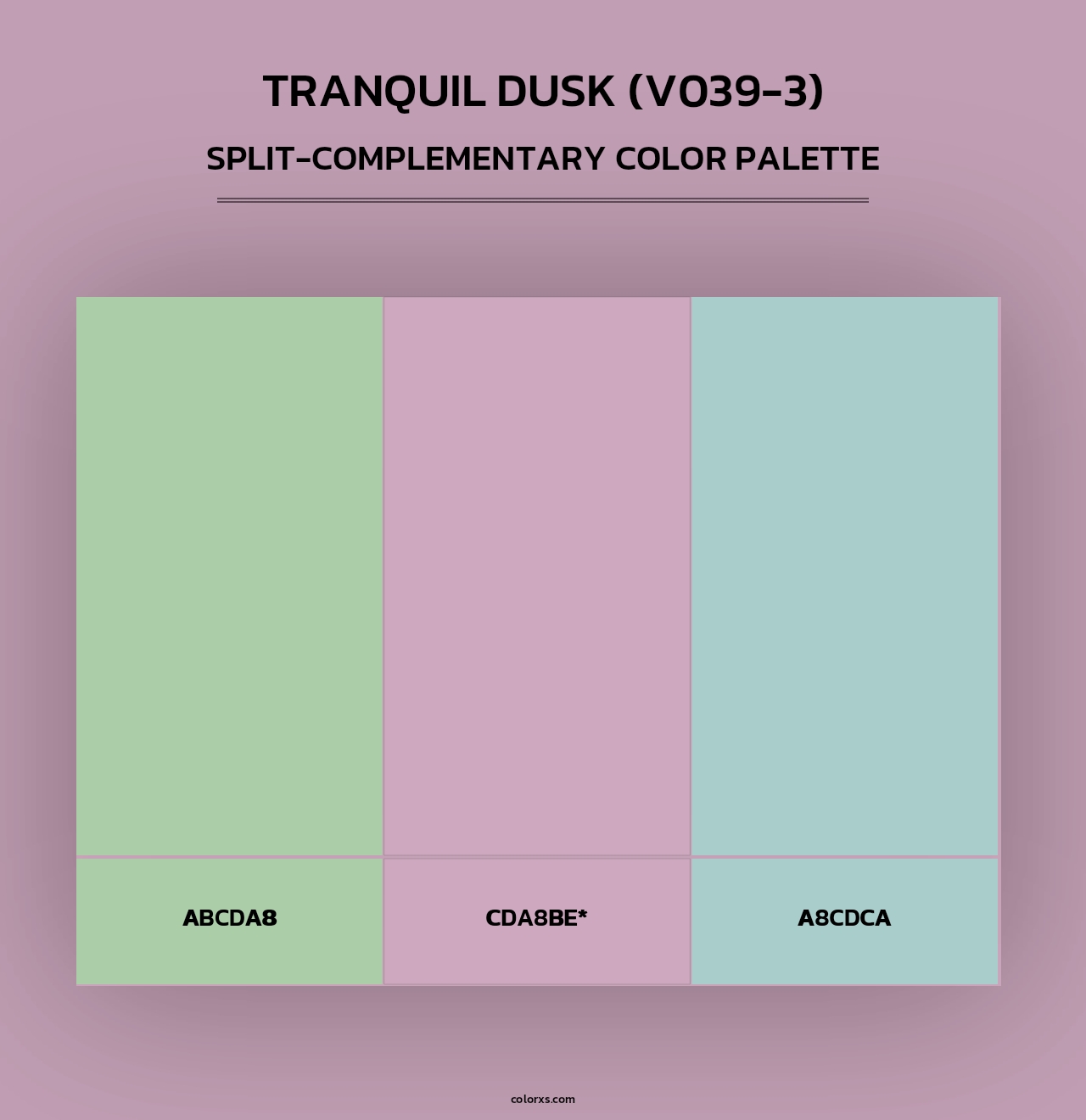 Tranquil Dusk (V039-3) - Split-Complementary Color Palette