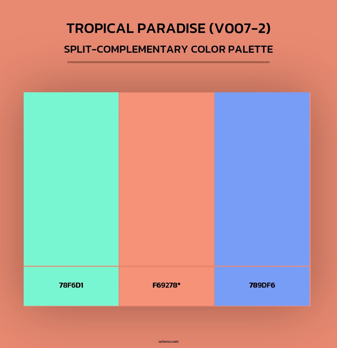 Tropical Paradise (V007-2) - Split-Complementary Color Palette
