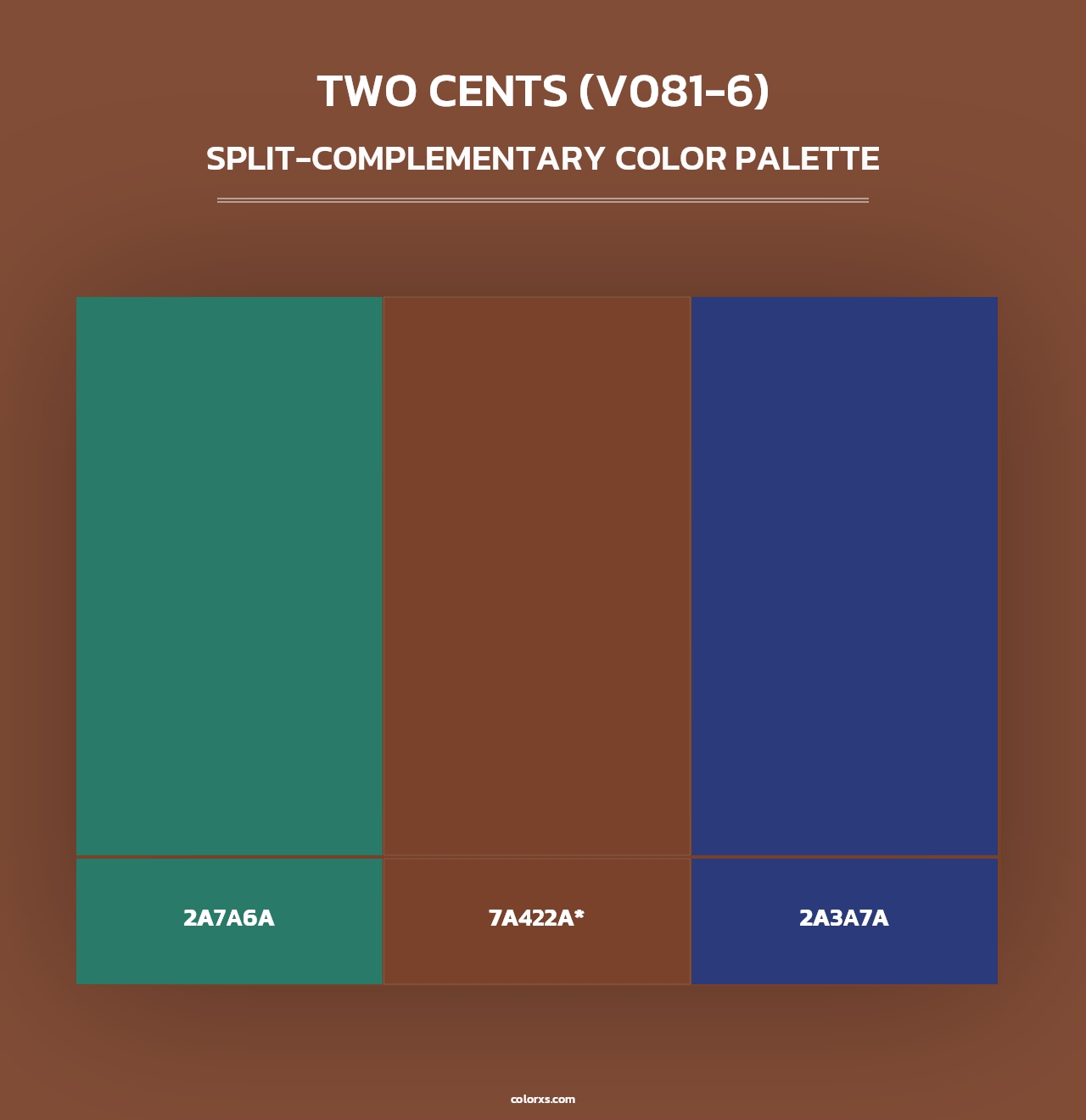 Two Cents (V081-6) - Split-Complementary Color Palette