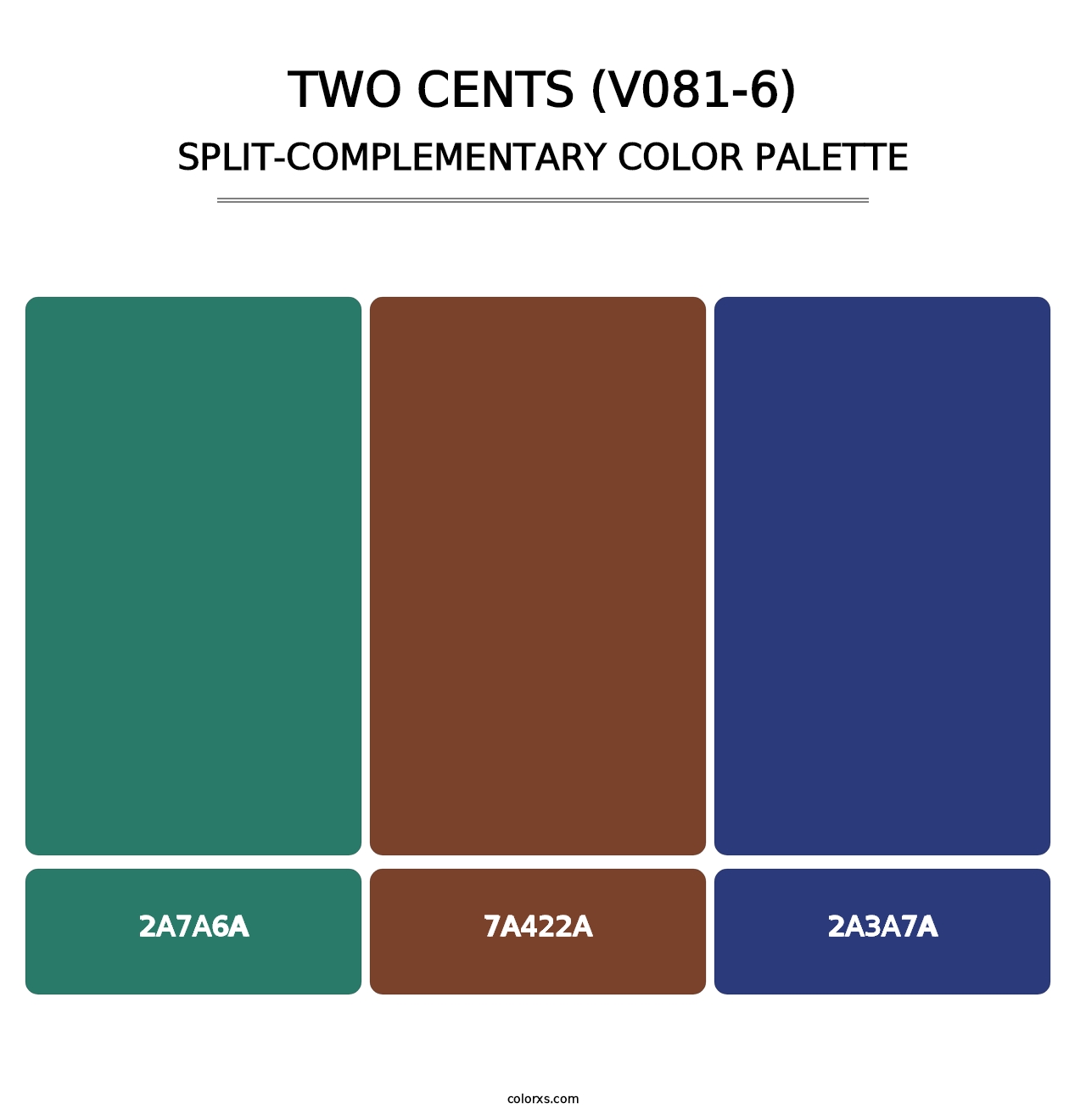 Two Cents (V081-6) - Split-Complementary Color Palette