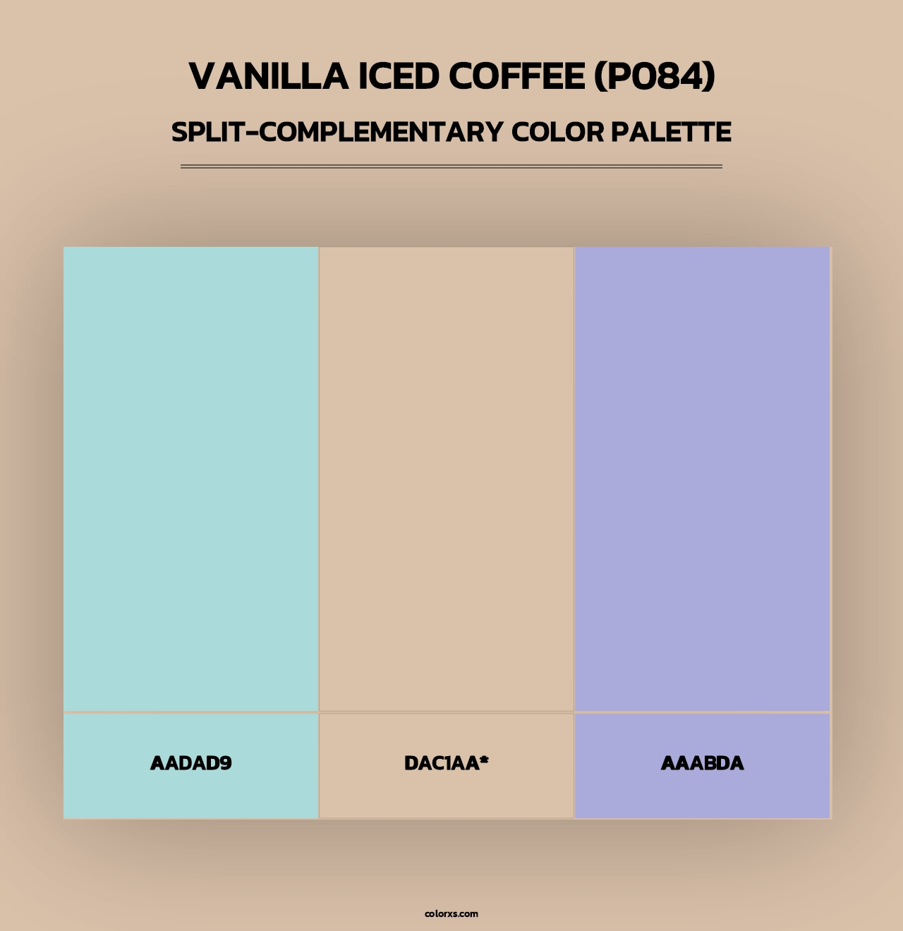 Vanilla Iced Coffee (P084) - Split-Complementary Color Palette
