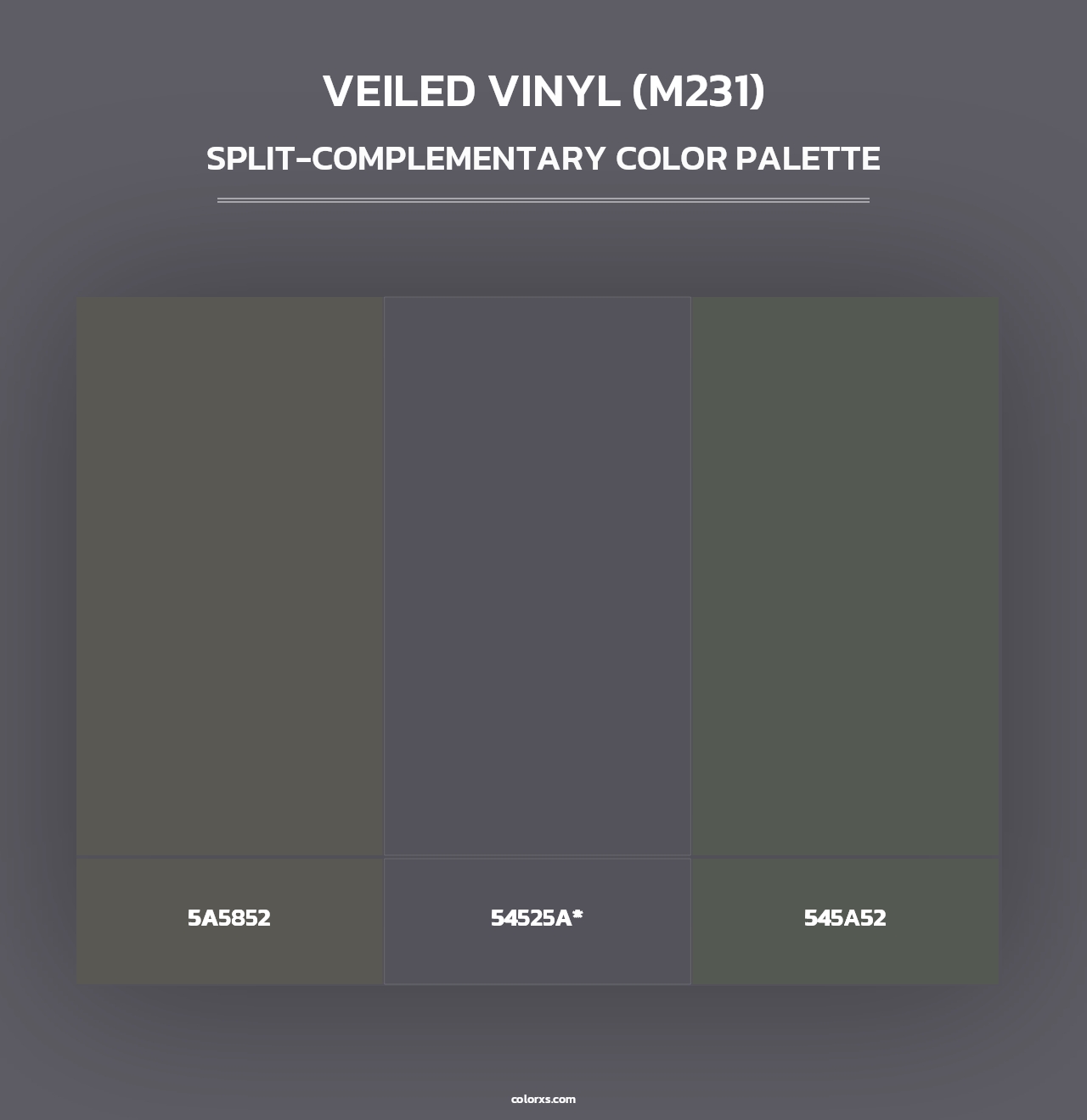 Veiled Vinyl (M231) - Split-Complementary Color Palette