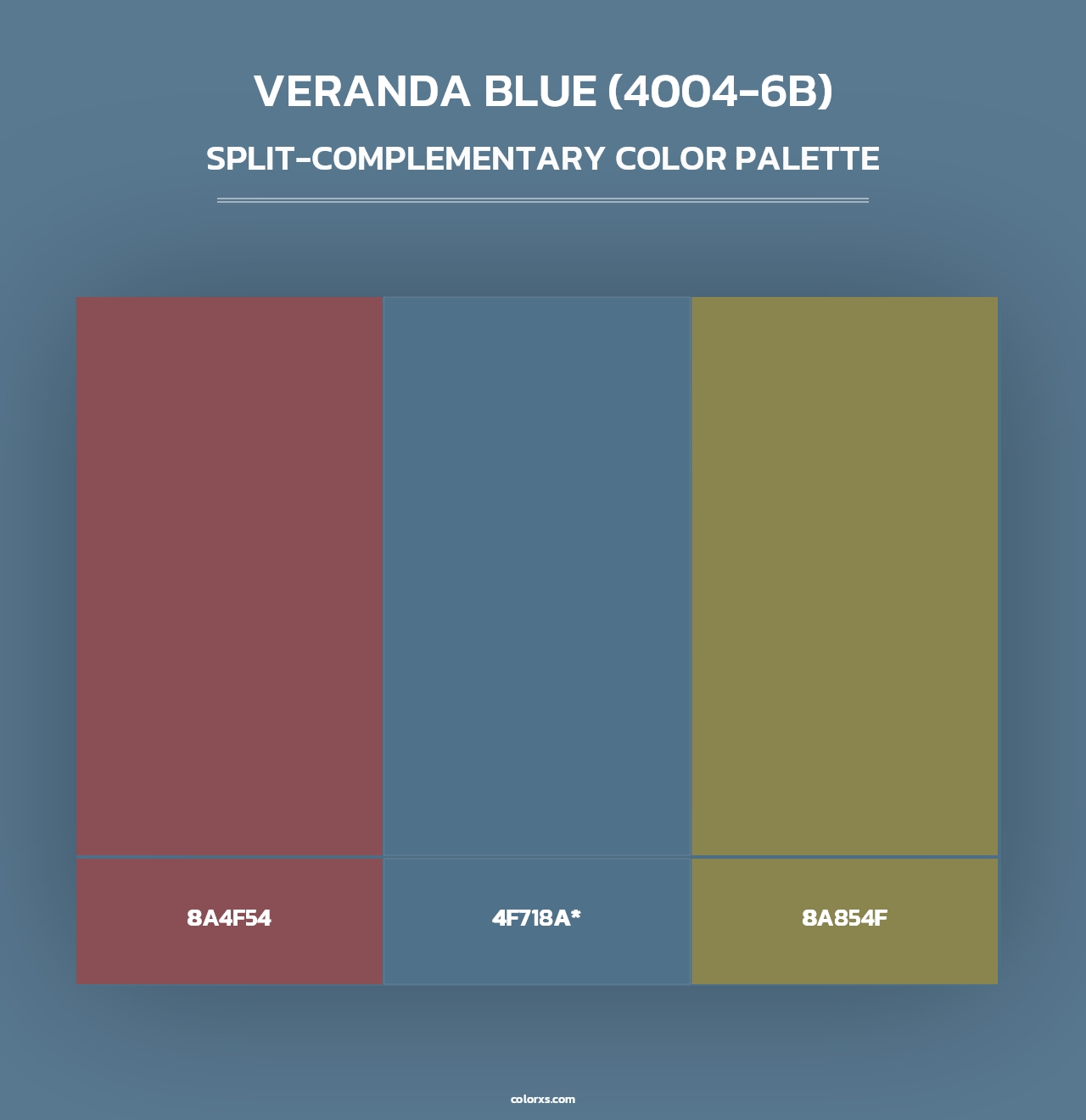 Veranda Blue (4004-6B) - Split-Complementary Color Palette