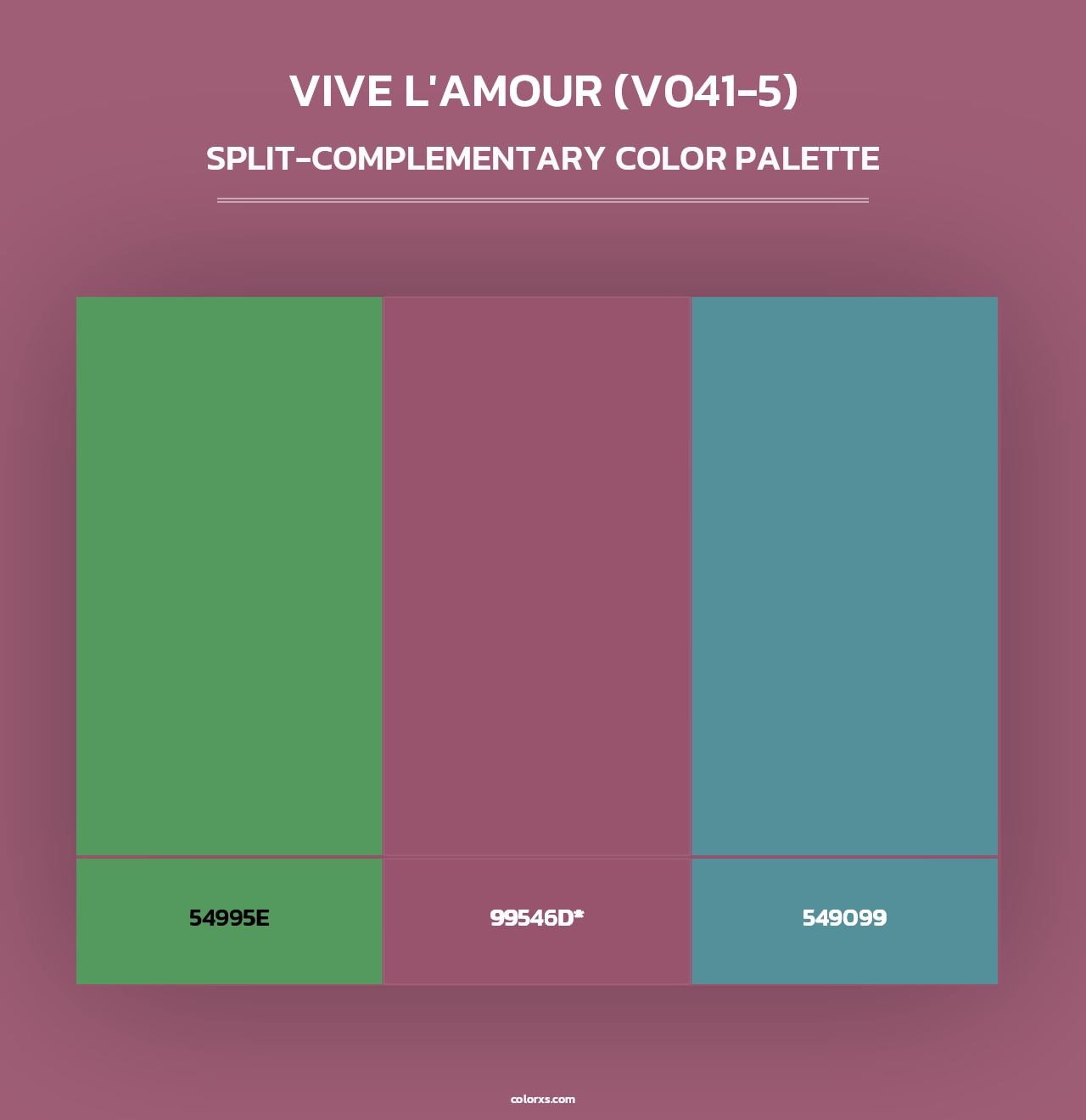 Vive l'amour (V041-5) - Split-Complementary Color Palette