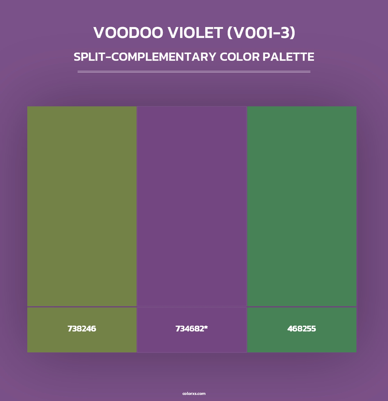 Voodoo Violet (V001-3) - Split-Complementary Color Palette