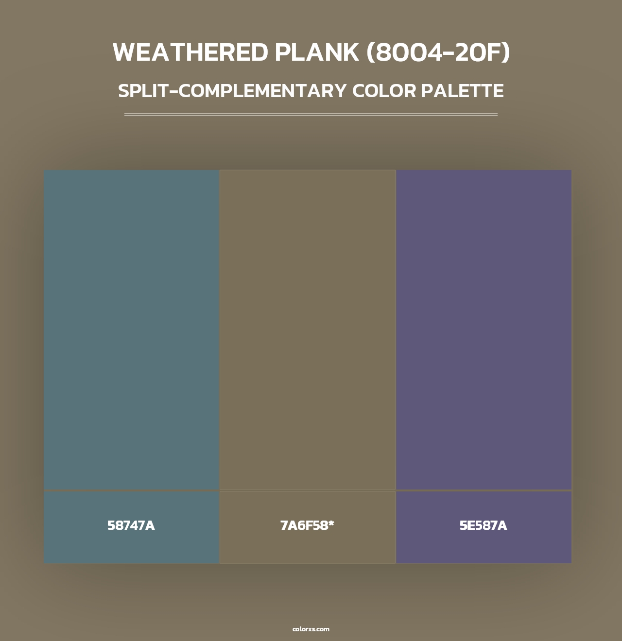 Weathered Plank (8004-20F) - Split-Complementary Color Palette