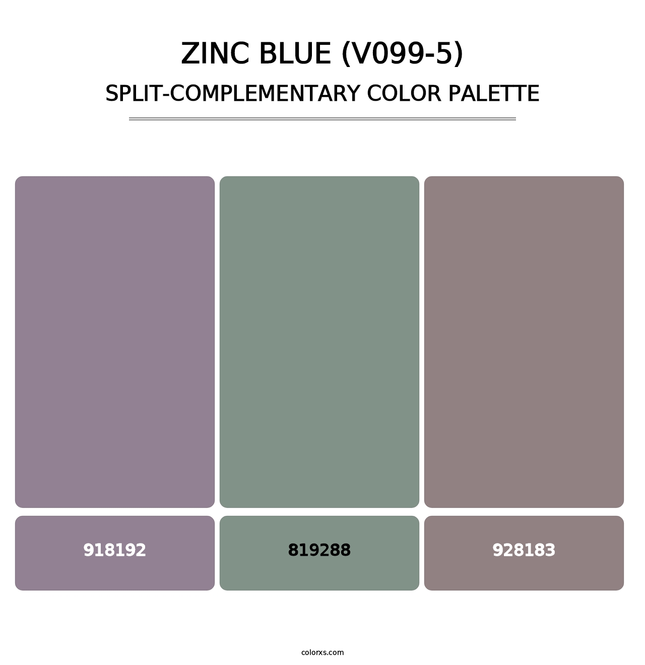 Zinc Blue (V099-5) - Split-Complementary Color Palette