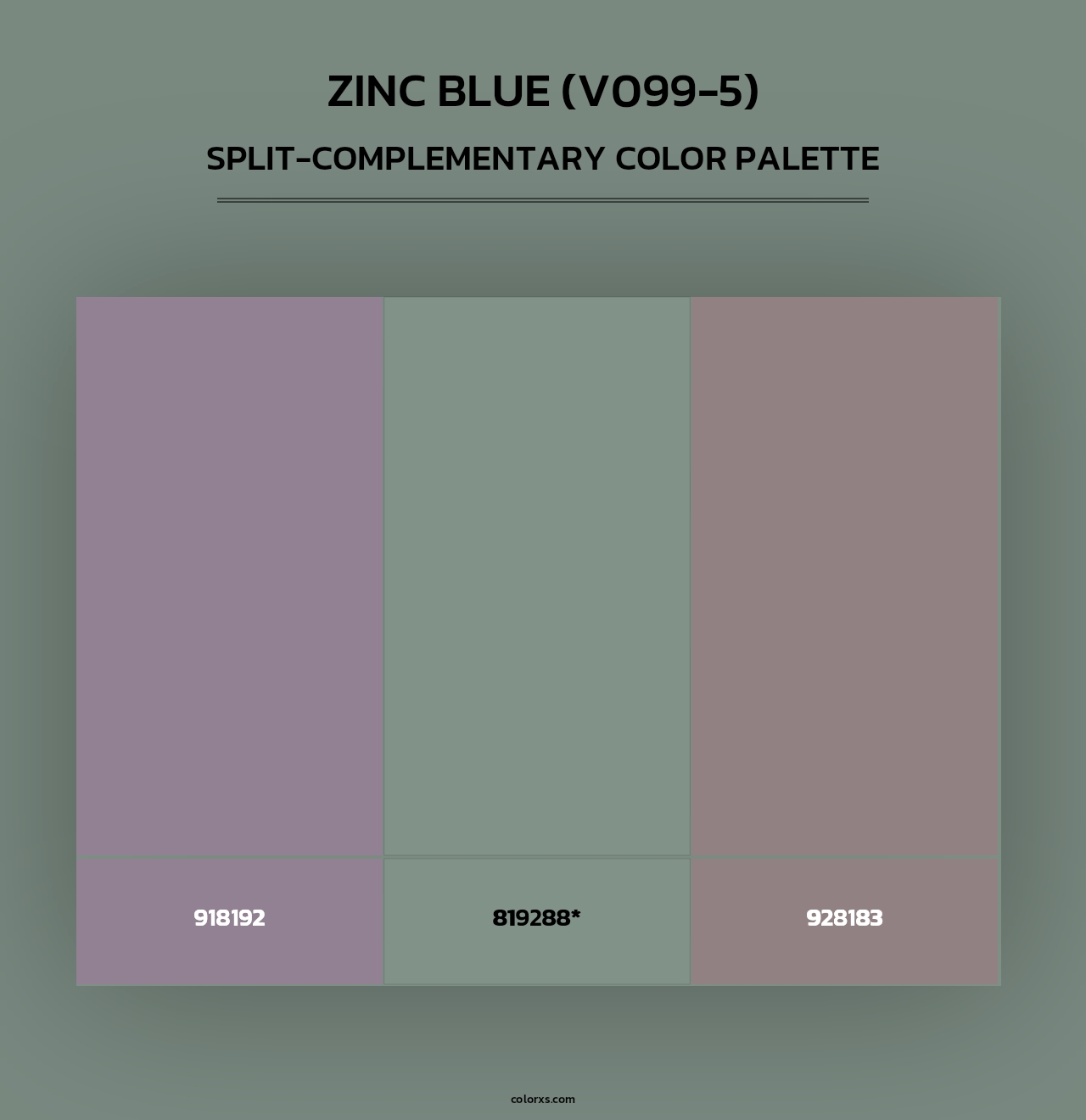 Zinc Blue (V099-5) - Split-Complementary Color Palette
