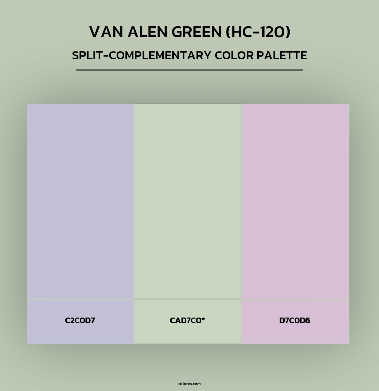 Van Alen Green (HC-120) - Split-Complementary Color Palette