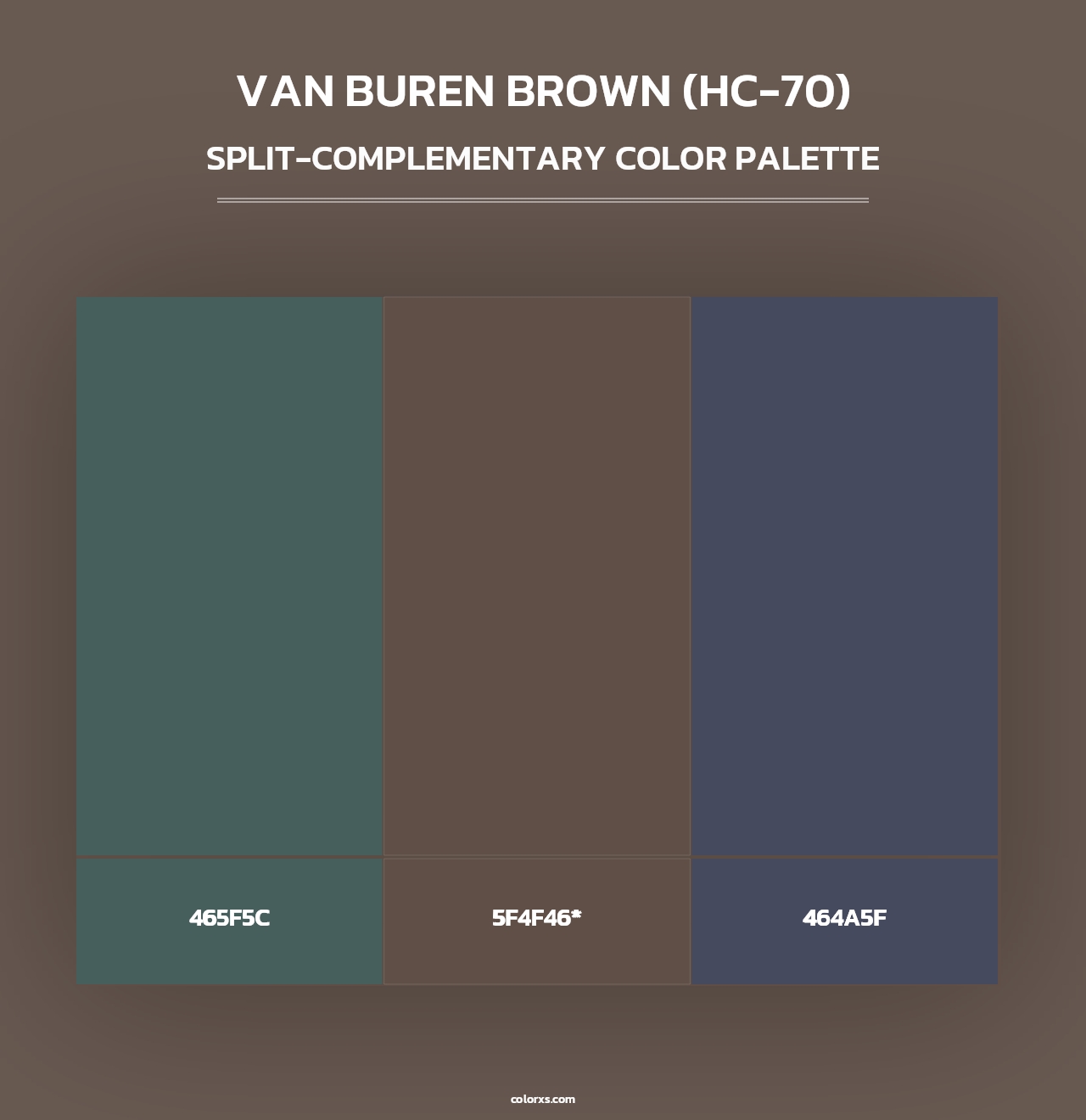 Van Buren Brown (HC-70) - Split-Complementary Color Palette