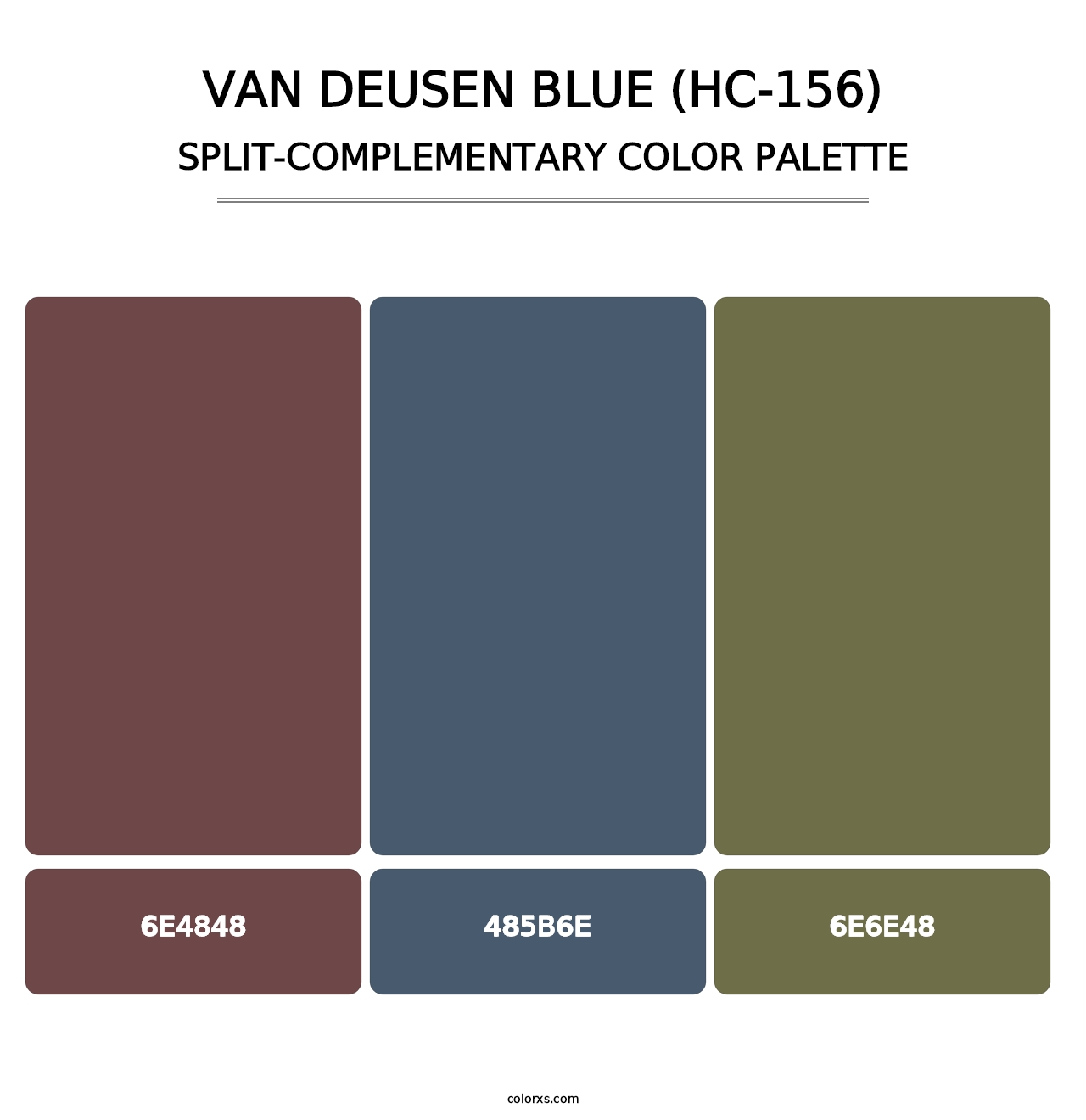 Van Deusen Blue (HC-156) - Split-Complementary Color Palette