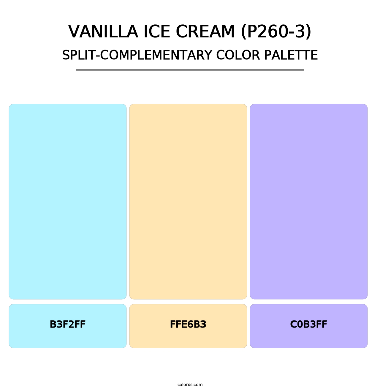 Vanilla Ice Cream (P260-3) - Split-Complementary Color Palette