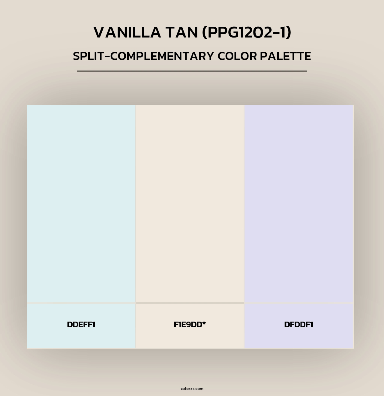 Vanilla Tan (PPG1202-1) - Split-Complementary Color Palette