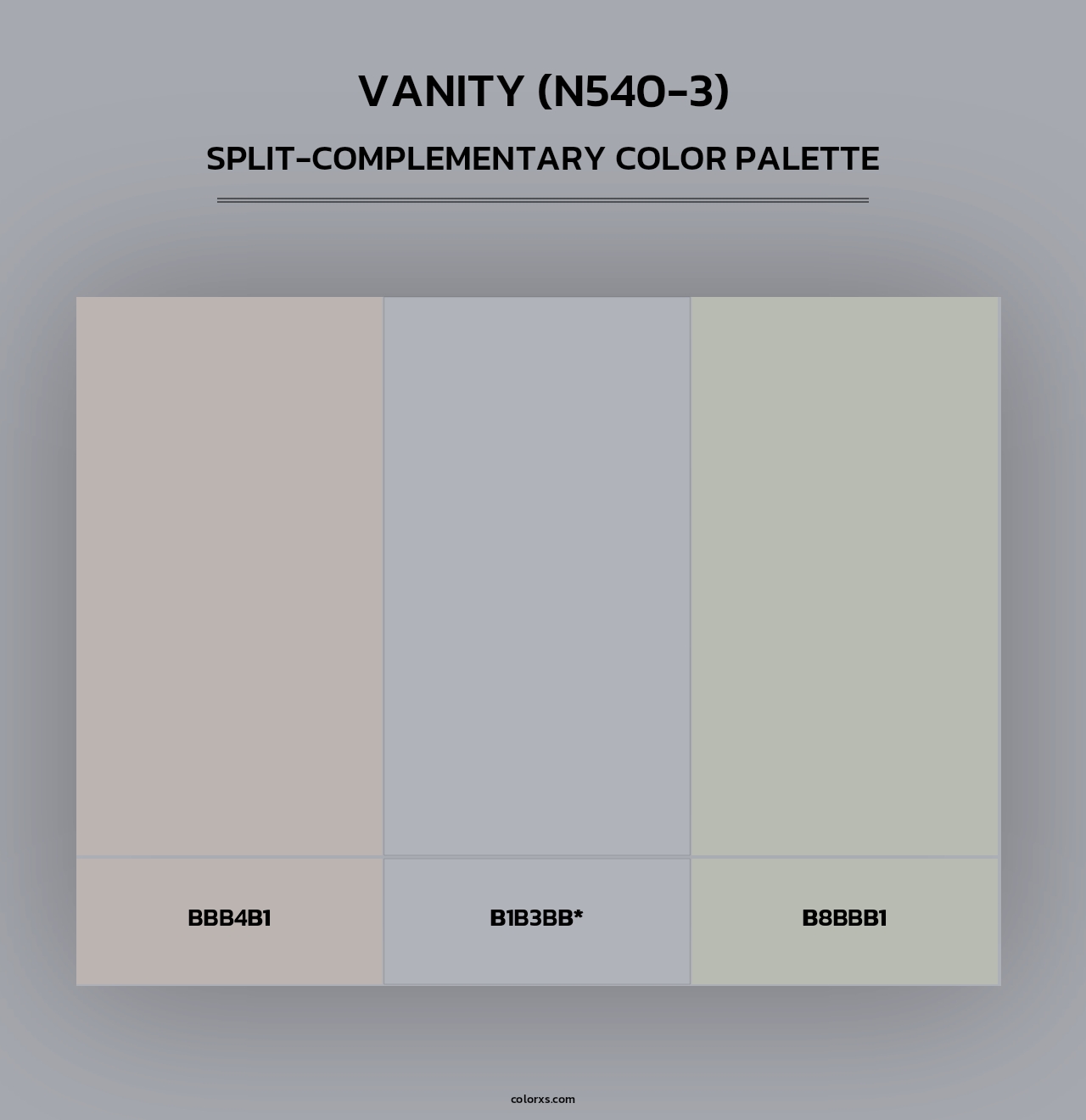 Vanity (N540-3) - Split-Complementary Color Palette