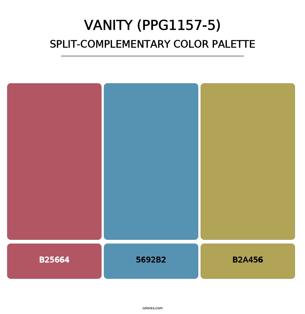 Vanity (PPG1157-5) - Split-Complementary Color Palette
