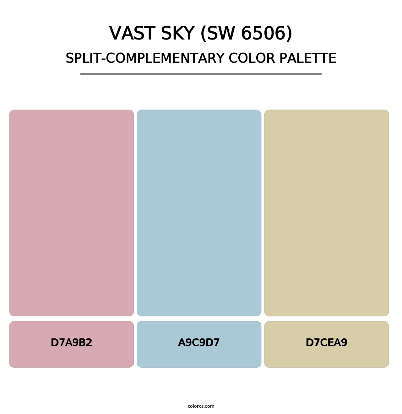 Vast Sky (SW 6506) - Split-Complementary Color Palette