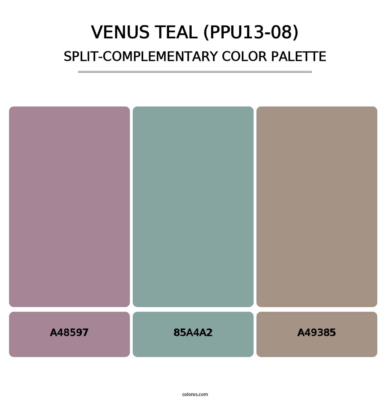 Venus Teal (PPU13-08) - Split-Complementary Color Palette
