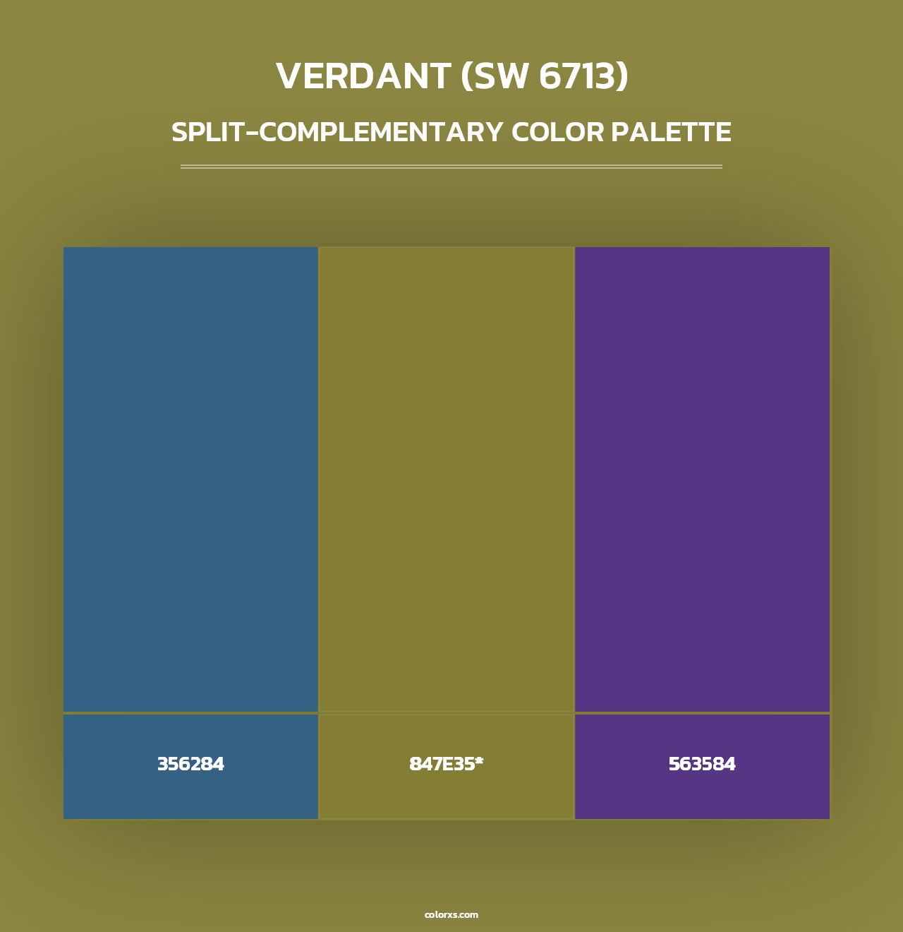 Verdant (SW 6713) - Split-Complementary Color Palette