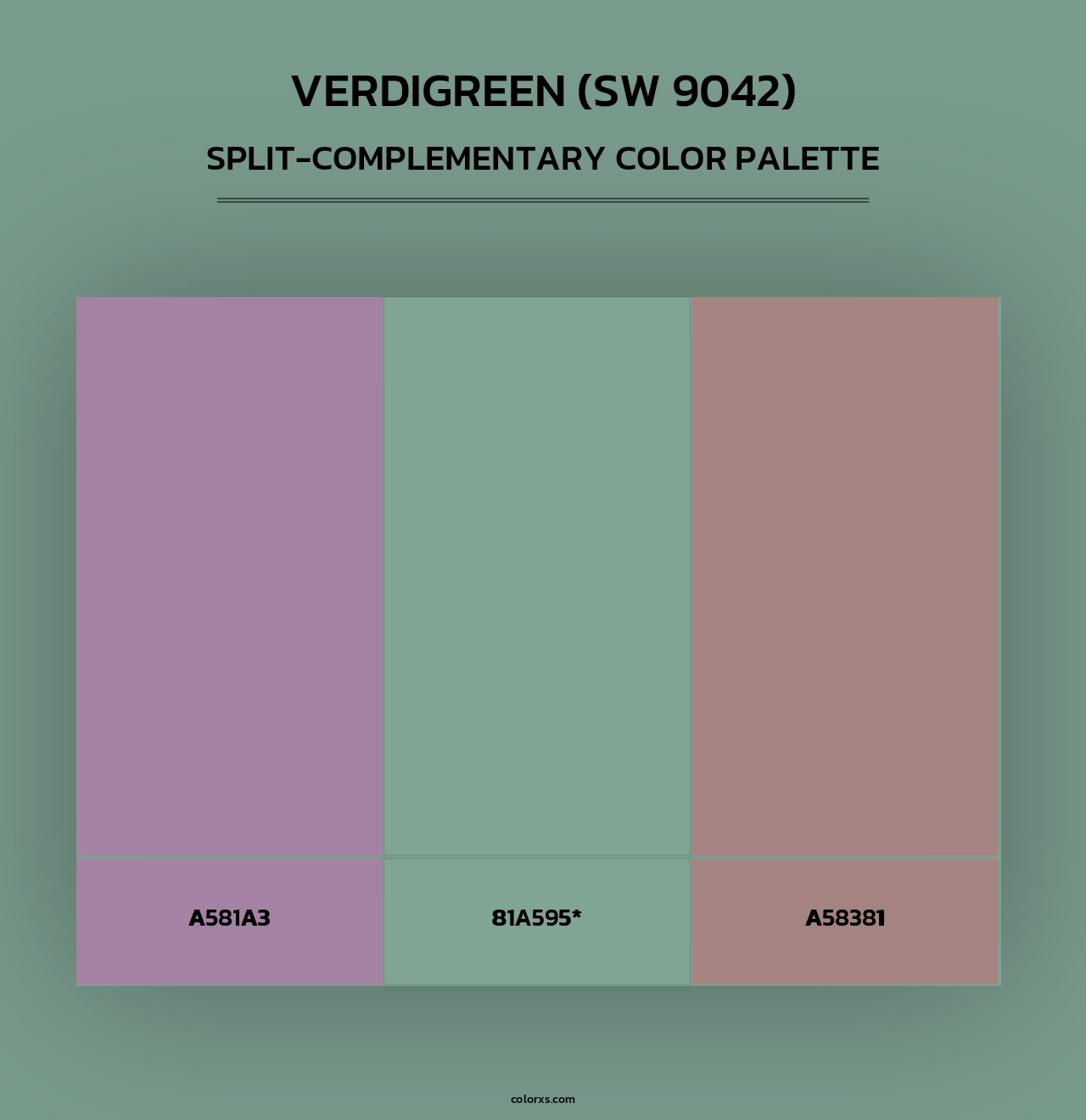 Verdigreen (SW 9042) - Split-Complementary Color Palette