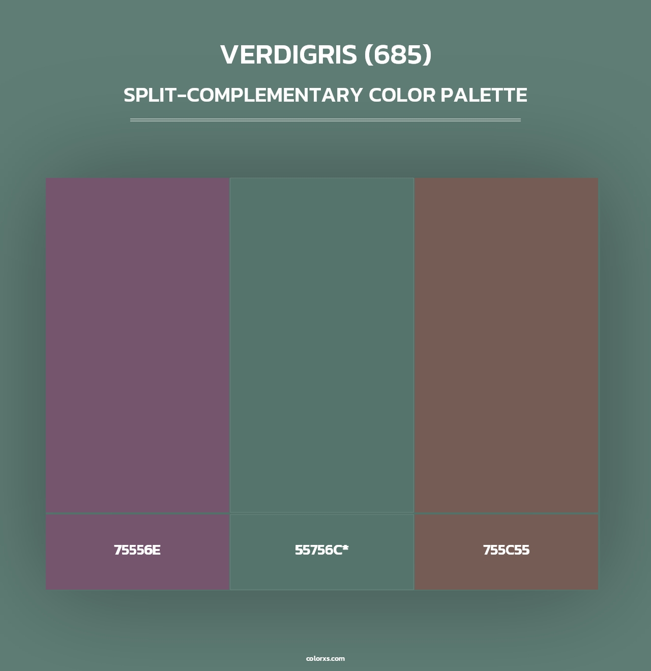 Verdigris (685) - Split-Complementary Color Palette