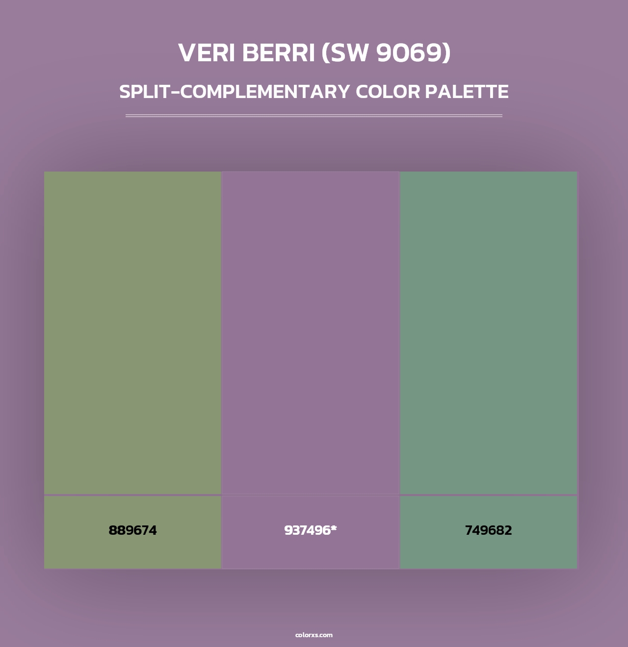 Veri Berri (SW 9069) - Split-Complementary Color Palette