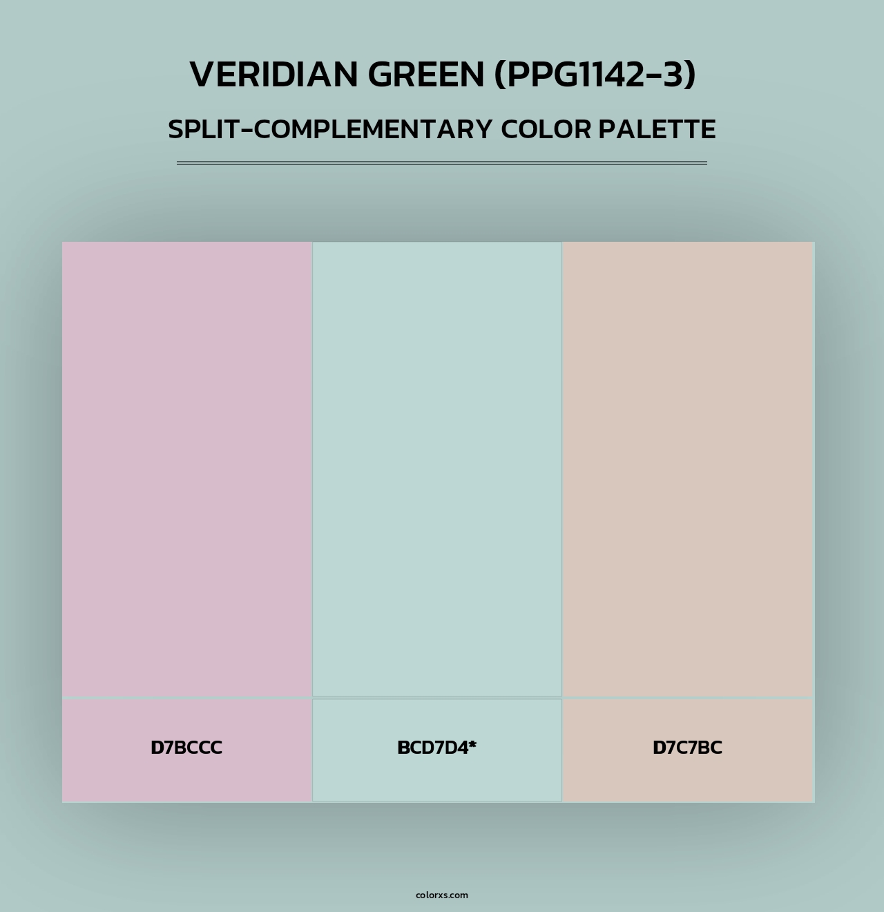 Veridian Green (PPG1142-3) - Split-Complementary Color Palette