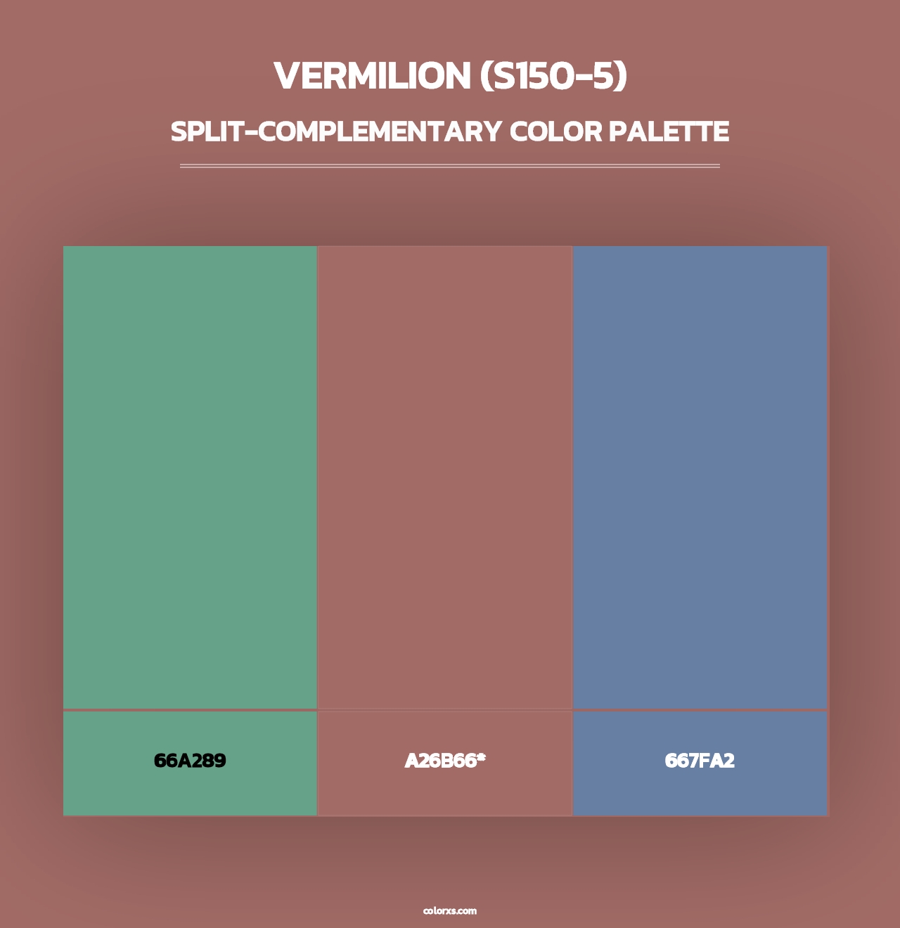 Vermilion (S150-5) - Split-Complementary Color Palette