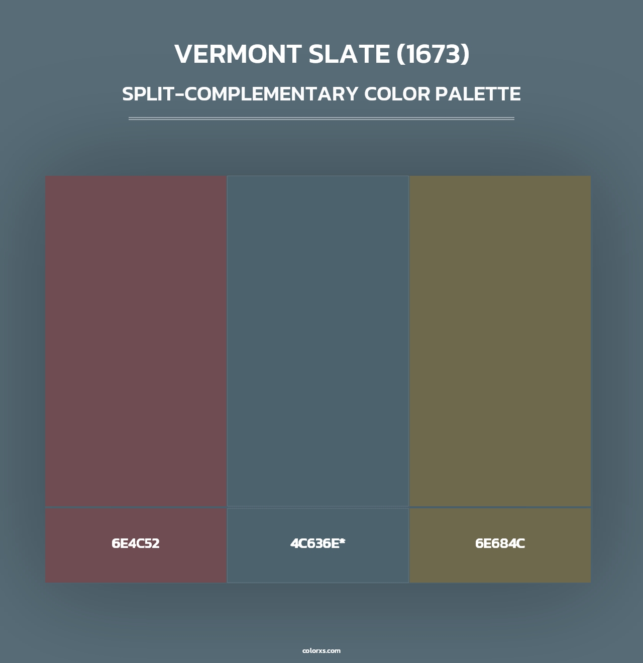 Vermont Slate (1673) - Split-Complementary Color Palette