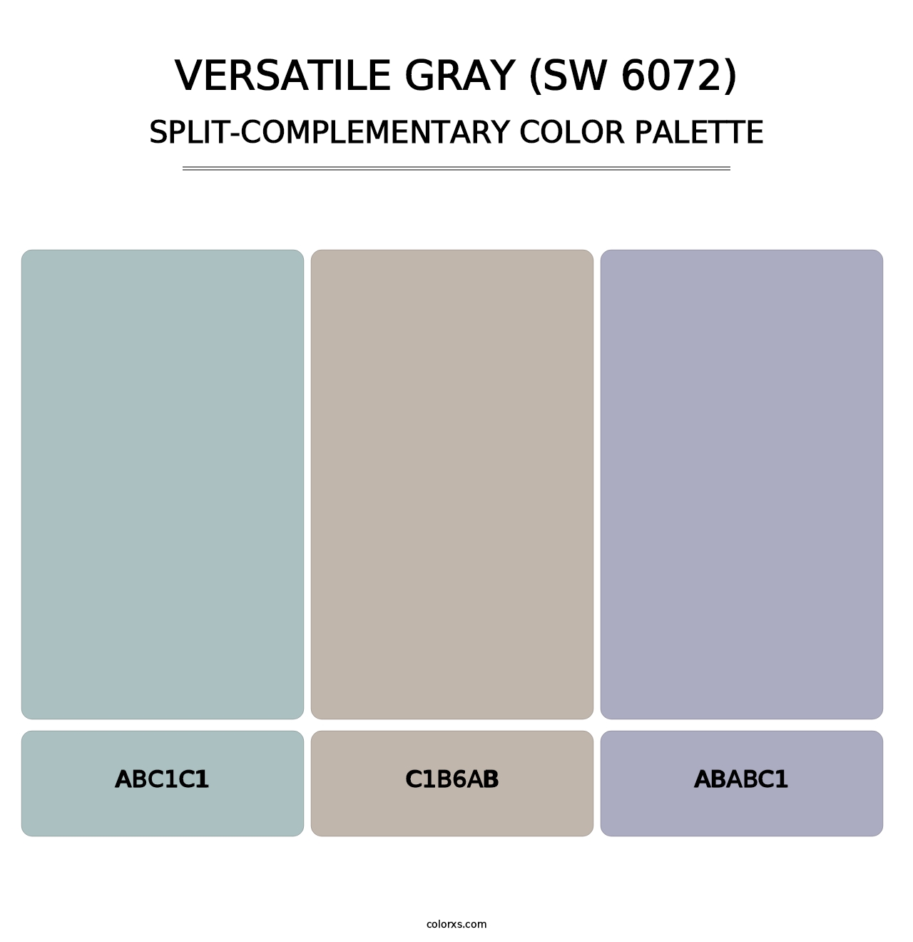 Versatile Gray (SW 6072) - Split-Complementary Color Palette