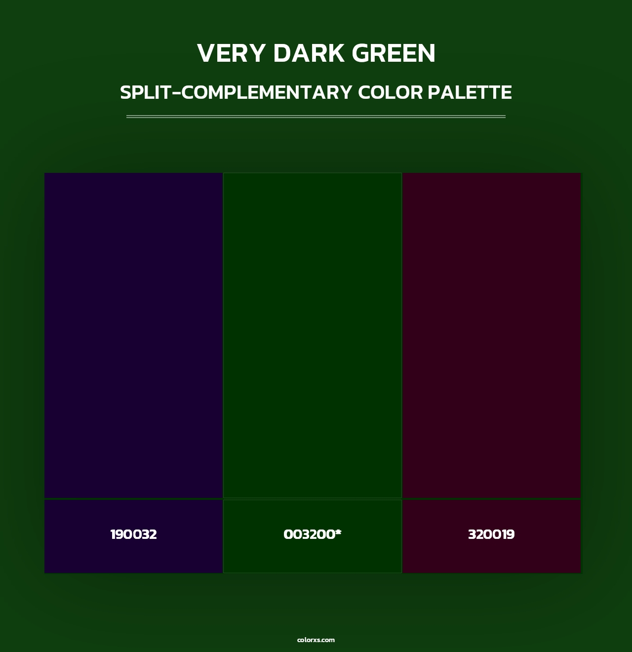 Very Dark Green - Split-Complementary Color Palette