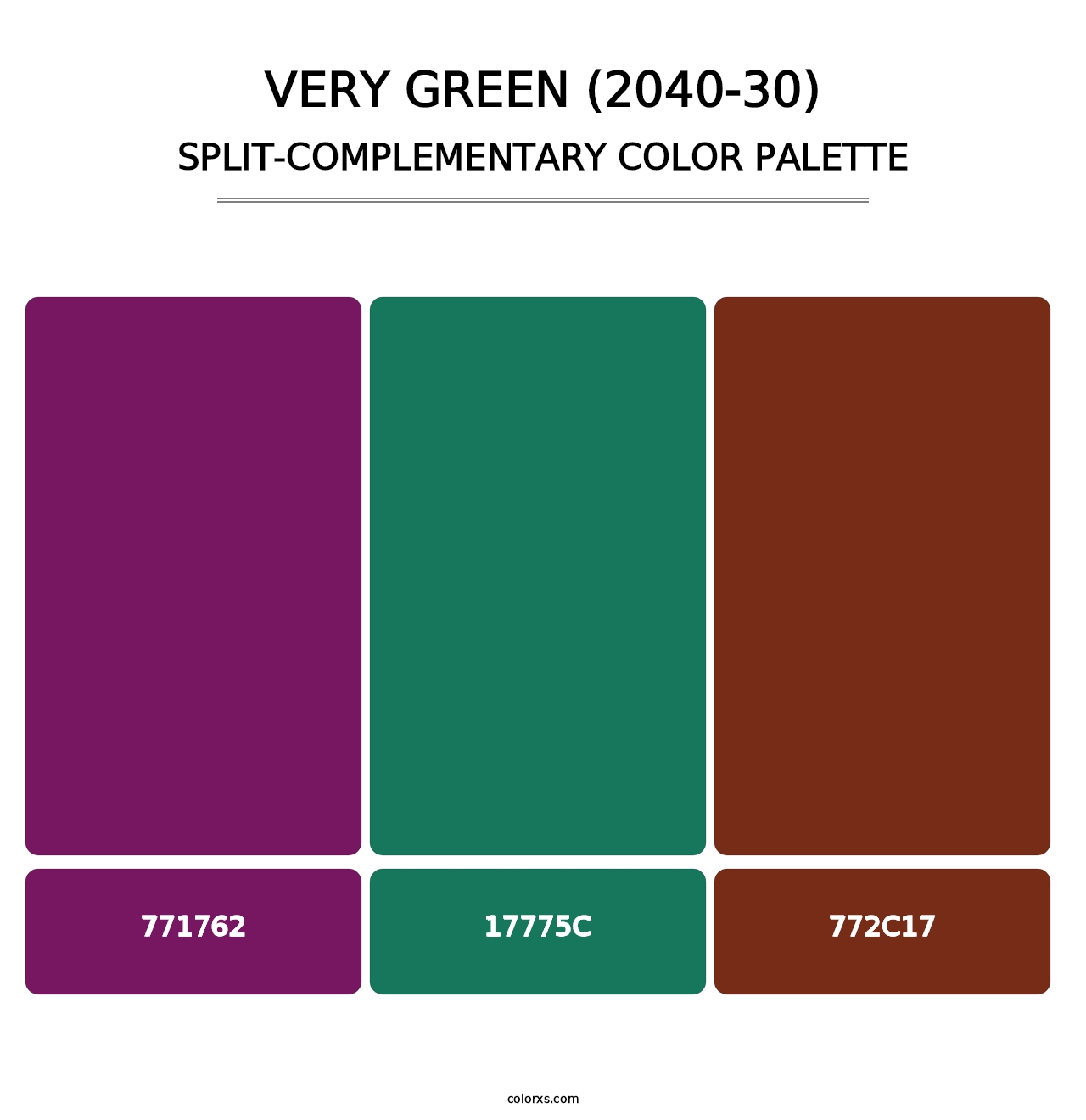 Very Green (2040-30) - Split-Complementary Color Palette