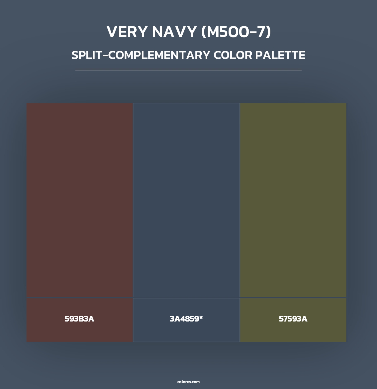 Very Navy (M500-7) - Split-Complementary Color Palette