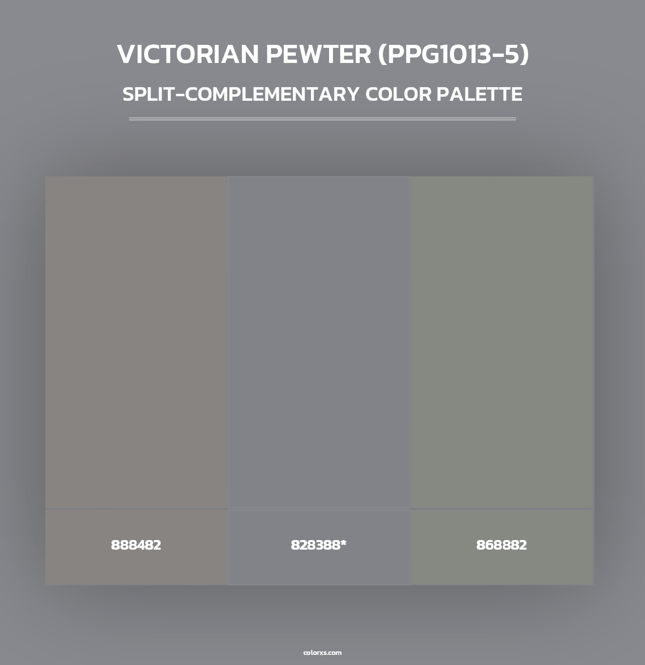 Victorian Pewter (PPG1013-5) - Split-Complementary Color Palette