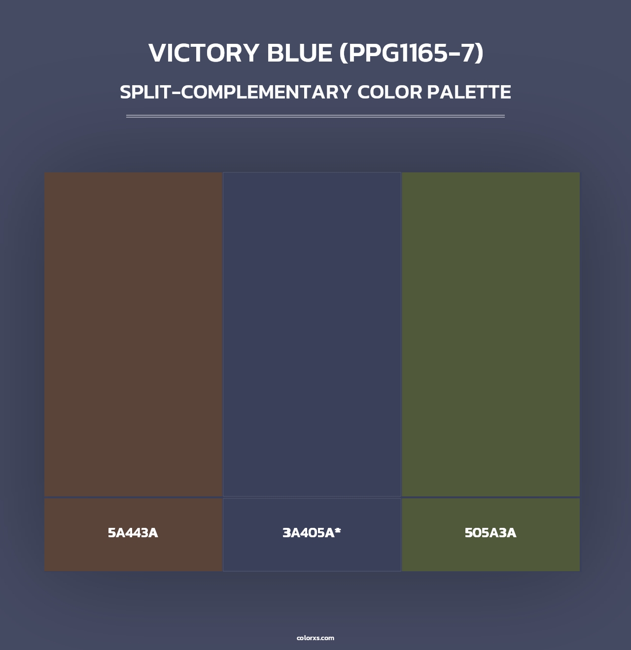 Victory Blue (PPG1165-7) - Split-Complementary Color Palette