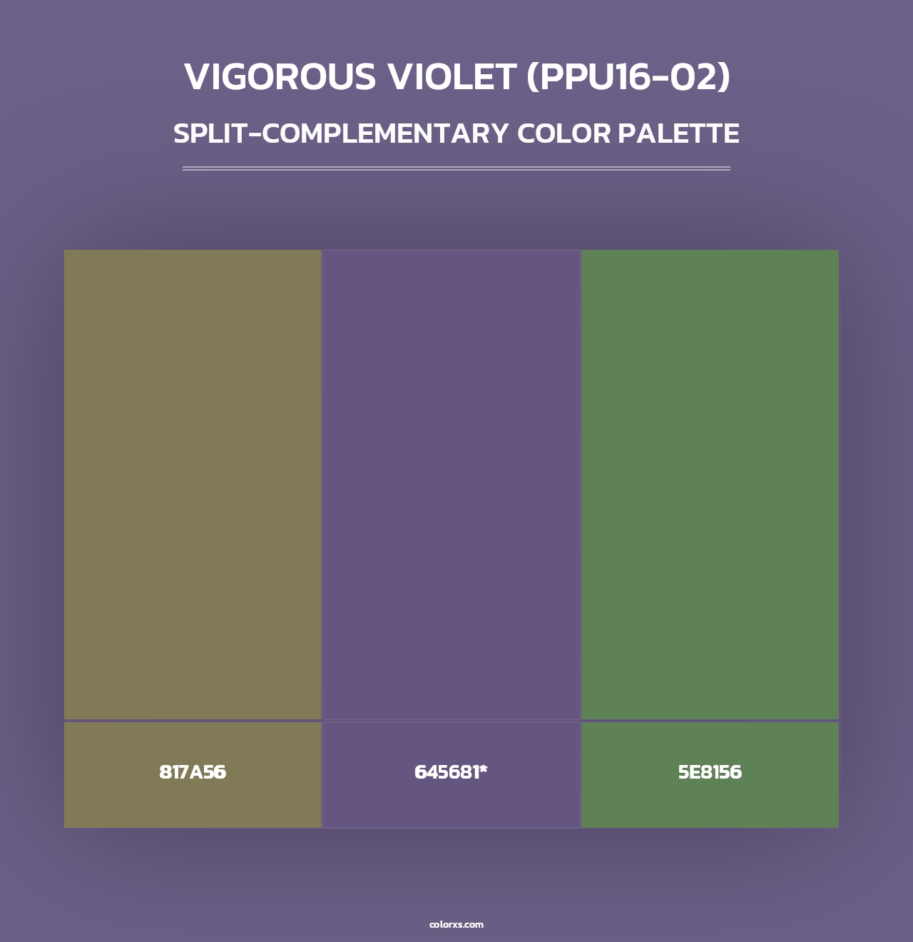 Vigorous Violet (PPU16-02) - Split-Complementary Color Palette