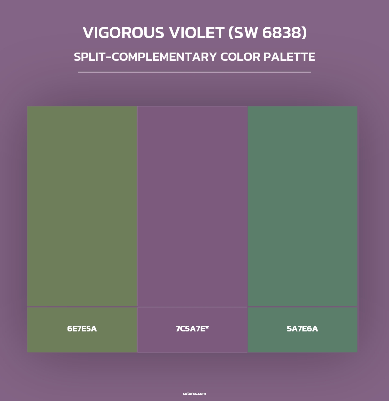 Vigorous Violet (SW 6838) - Split-Complementary Color Palette