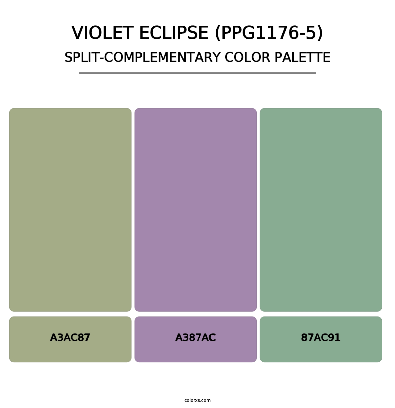 Violet Eclipse (PPG1176-5) - Split-Complementary Color Palette