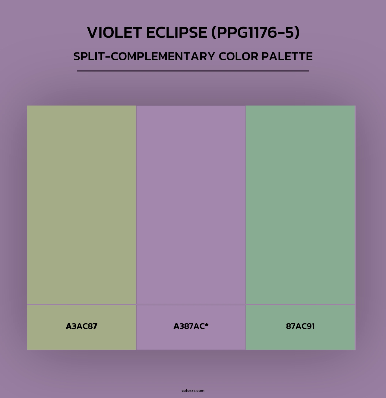 Violet Eclipse (PPG1176-5) - Split-Complementary Color Palette