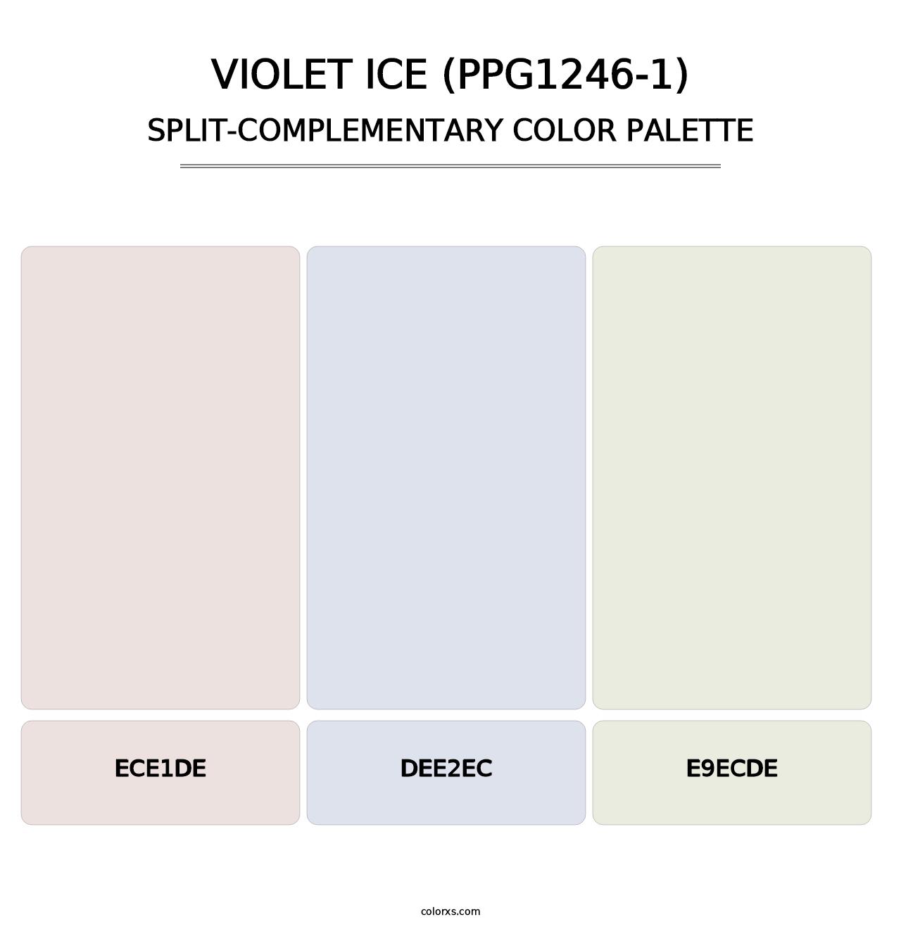 Violet Ice (PPG1246-1) - Split-Complementary Color Palette