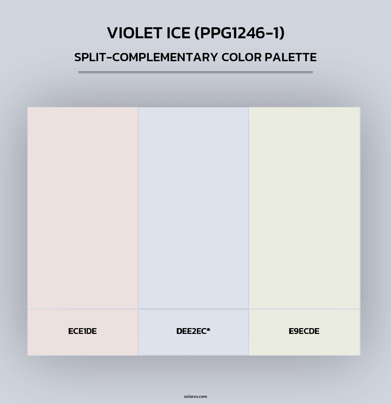 Violet Ice (PPG1246-1) - Split-Complementary Color Palette