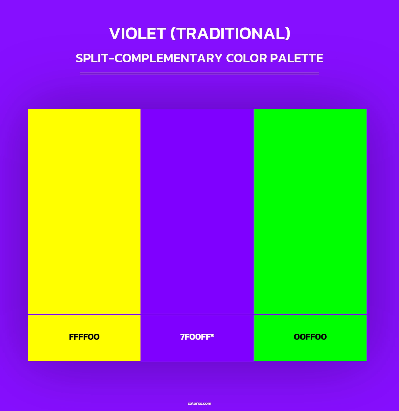 Violet (traditional) - Split-Complementary Color Palette