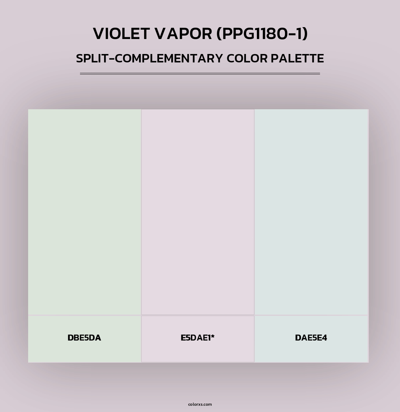 Violet Vapor (PPG1180-1) - Split-Complementary Color Palette