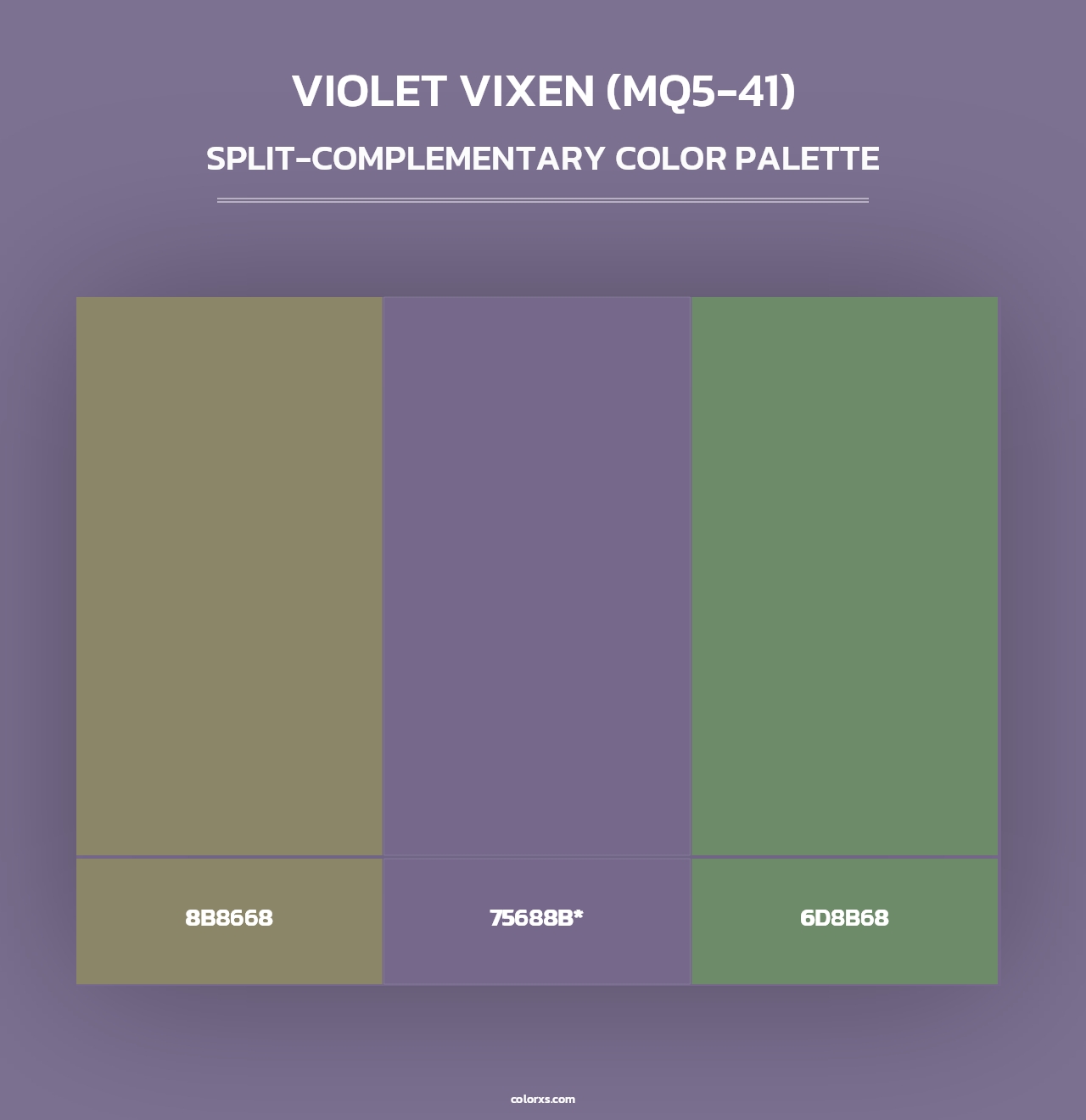 Violet Vixen (MQ5-41) - Split-Complementary Color Palette